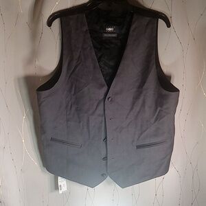 NWTGS Mens Wearhouse Joseph Abboud Men's Grey and Black Suit Vest SzXL $129.99 T